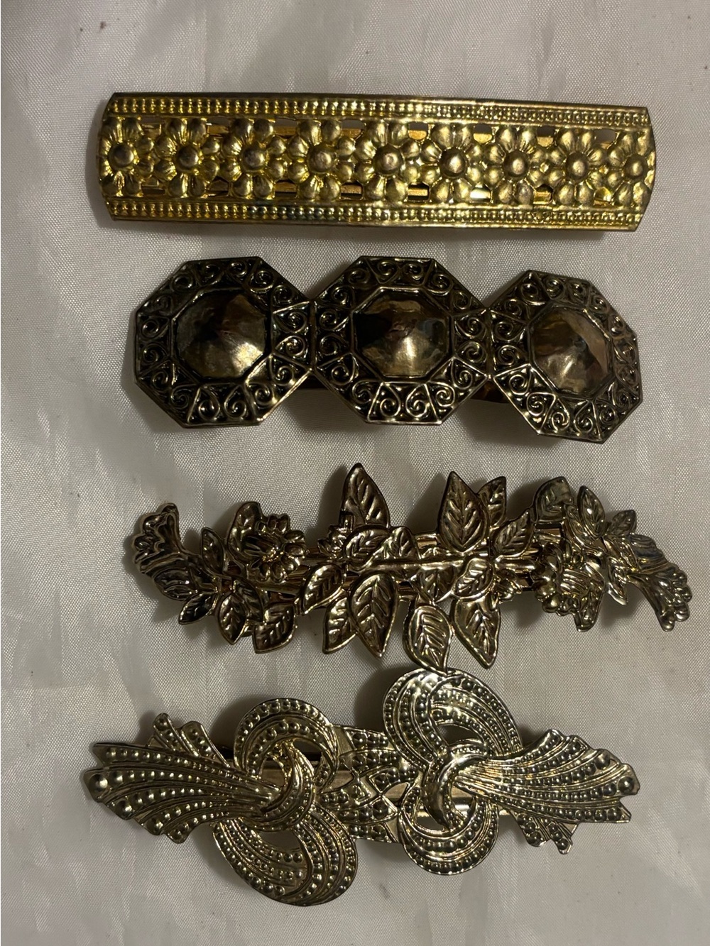 Gold-Tone Floral & Filigree Hair Barrette Set - Women Accessories